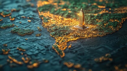 Poster - Vibrant cityscape depicting urban lights illuminating the night sky representing blockchain security and innovation