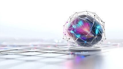 Poster - Dynamic visualization of a data-driven globe futuristic studio digital artwork abstract environment high-tech concept