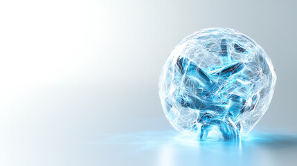 Poster - Dynamic energy sphere futuristic studio digital art abstract environment close-up view innovative concept