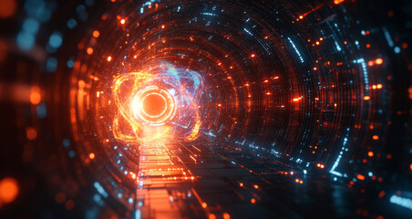 Poster - Exploring the fascinating world of quantum computing, the artwork displays vortex patterns that represent qubits, superposition, and entanglement.