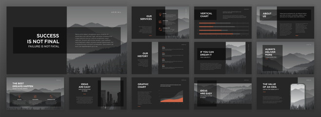 Wall Mural - creative presentation template. modern presentation background, brochure cover design, pitch deck, p