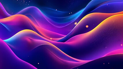 Poster - Abstract Flowing Waves of Color: Captivating digital artwork featuring vibrant, undulating waves of color creating a sense of movement and energy.