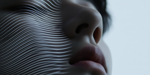 Poster - Close-up of Face with Superimposed Lines