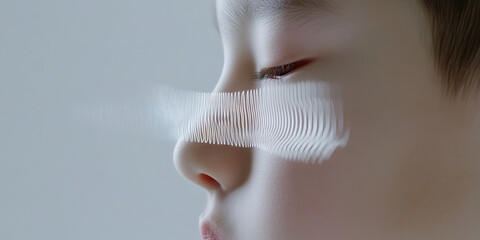 Poster - child's face with overlaid wave pattern