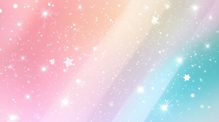 Poster - Flat minimalist star wallpaper with subtle twinkles, soft pastel shades, and a gentle dreamy glow.