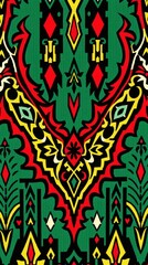 Poster - a symmetrical colorful pattern with intricate floral and abstract elements 