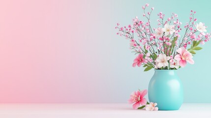 Poster - Minimalist 3D pastel wallpaper with subtle gradient blending, soft rounded corners, and a fresh, uplifting look.