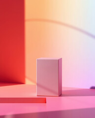 Aufkleber - an abstract studio setup featuring a pink display box or podium, creating a visually appealing scene