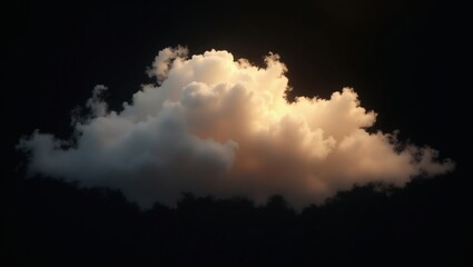 Poster - a solitary cloud illuminated by the sun's radiant glow, creating a majestic and serene atmospheric scene