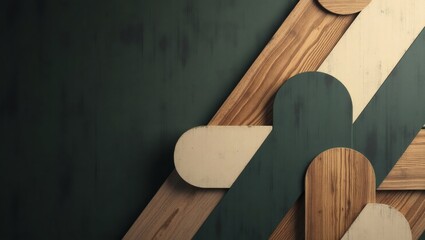 Aufkleber - a wooden abstract background with diagonal shapes and a modern design