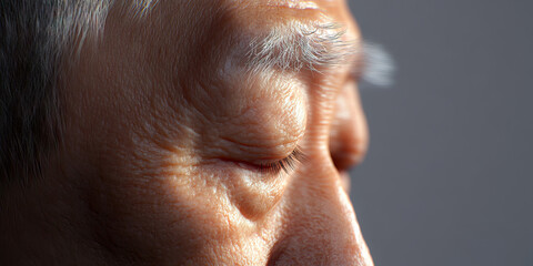 Poster - close-up of elderly man's face and eye