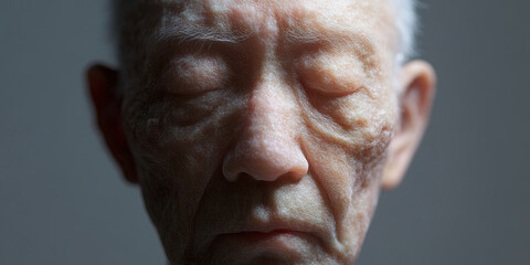 Poster - close-up photograph of elderly man's face