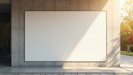 Aufkleber - a blank advertising billboard on the side of a building, under sunlight