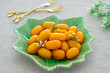 © ritablue - Mung bean marzipan and egg yolk (Med khanoon), Thai dessert .
