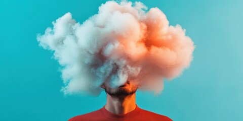 Poster - Mindful Tech Fusion Surreal Digital Wellness Visualization of Mental Fog, Cognitive Transformation and Emotional Intelligence in Vibrant Minimalist Design