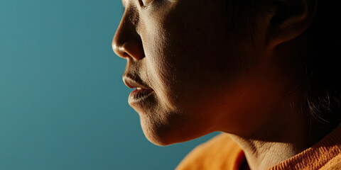Poster - Profile View of a Person's Face and Neck