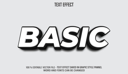 Poster - Basic Black White 3d editable text effect style