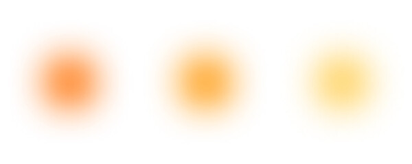 Wall Mural - Set of blurred orange circle aesthetic elements