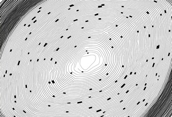 Poster - Dynamic Abstract Black and White Design: Spiraling Lines and Dots Pattern Creating a Modern and Engaging Visual for Creative Projects.

