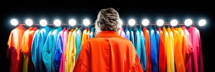 Fototapete - Chromatic Fashion Narrative Backstage Color Theory and Creative Wardrobe Styling for Next-Gen Brand Storytelling in High-Impact Visual Media