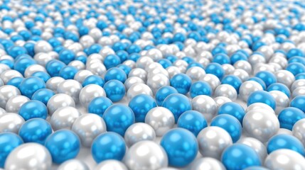Poster - Colorful Arrangement of Blue and Silver Spheres on a Textured Surface