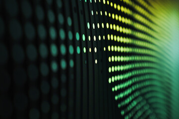 Poster - Abstract green yellow dot pattern digital background texture art dots dark flow light style image