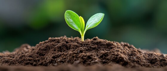 Poster - Regenerative Agriculture Insights Young Seedling Emerging from Rich Organic Soil - Sustainable Growth, Climate Resilience and Eco-Innovation in Modern Farming