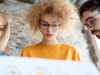 Aufkleber - Vibrant Gen Z Workplace Collaboration Inclusive Design Thinking and Creative Problem-Solving in Modern Urban Industrial Office Setting