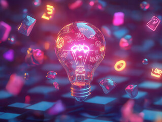 glowing light bulbs symbolizing energy, innovation, and creativity