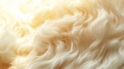 Wall Mural - Soft texture of luxurious white fur with warm sunlit highlights