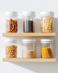 Poster - Minimalist Zero-Waste Kitchen Storage Eco-Friendly Glass Containers Revolutionizing Home Organization with Sustainable Pantry Solutions for Modern Living