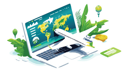 vector style of a travel website