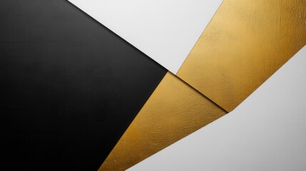 Fototapete - Geometric design featuring black, white, and gold shapes with a minimalist aesthetic for modern decor inspiration