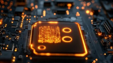 Poster - Quantum circuit showcases qubits in superposition and entanglement, displaying intricate gates and state changes, highlighting patterns of coherence across a futuristic motherboard layout.