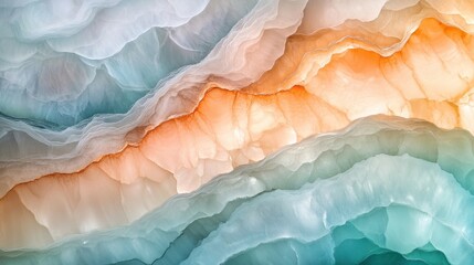 Wall Mural - Abstract layers of colorful translucent waves in artistic natural pattern