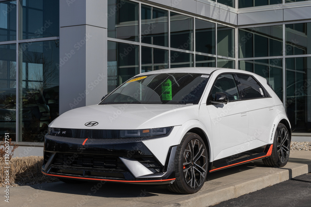 Hyundai IONIQ 5 N AWD EV display at a dealership. Hyundai offers the ...