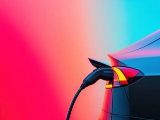Poster - Electric Mobility Revolution Vibrant Urban EV Charging Aesthetic - Sustainable Transportation Transition with Futuristic Design and Clean Energy Innovation