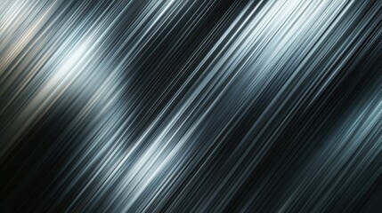 Fototapete - Dynamic metallic background featuring sleek diagonal lines in silver and black with a glowing intersection for text space