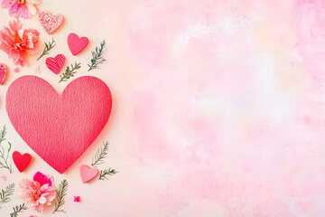 Poster - Decorative heart arrangement with flowers and a heartfelt message for Mother's Day celebration