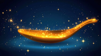 Wall Mural - golden spoon with sparkling dust