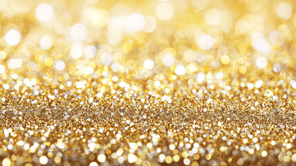Poster - Golden glitter texture background sparkling shimmering festive elegant luxurious bright yellow gold