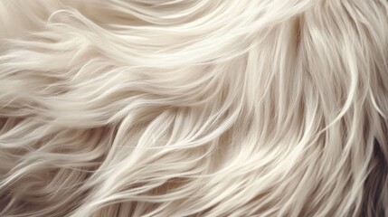 Wall Mural - Close-up of soft fluffy white fur texture showcasing elegant abstract patterns