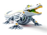 3d robot crocodile cyberpunk, future modern concept