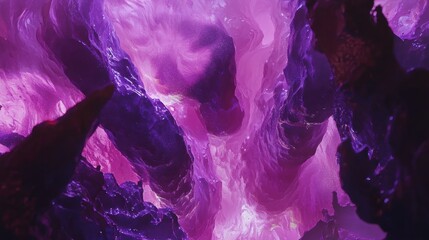 Poster - A dreamy lavender background featuring a fluid, holographic neon wave in motion, creating a mesmerizing abstract effect.