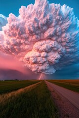 Poster - Ethereal Climate Crisis Dramatic Supercell Storm Visualization - Immersive Atmospheric Science and Environmental Storytelling in 8K Ultra-Resolution
