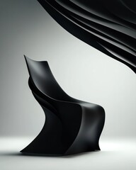 Poster - Avant-Garde Ergonomic Chair Fluid Sculptural Design Redefining Modern Minimalism in Contemporary Interior Architecture and Inclusive Space Planning
