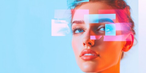 Poster - Chromatic Digital Identity Immersive Gen Z Aesthetic of Fragmented Perception, Futuristic Personal Branding and Emotional Tech Visualization