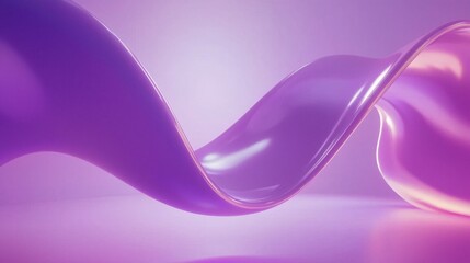 Poster - A flowing iridescent neon wave gliding across a soft purple gradient, evoking a futuristic and artistic aesthetic.