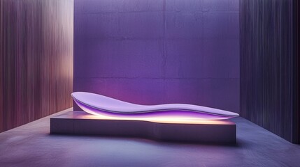 Poster - A flowing iridescent neon wave gliding across a soft purple gradient, evoking a futuristic and artistic aesthetic.