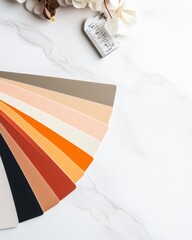 Aufkleber - Modern Color Theory Palette Minimalist Design Workspace with Warm Earthy Tones, Creative Professional Branding and Precision Color Mapping Aesthetic